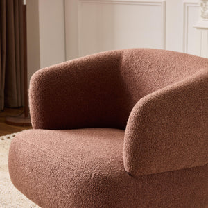 English Elm Cuddle-style linen swivel chair with 360° rotation, wrap-around cradle design for cozy compact spaces Red W3248P354265