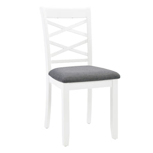 English Elm 6 Piece Rubberwood Dining Set with Bench and Linen Chairs for Transitional Kitchen W1998S00099