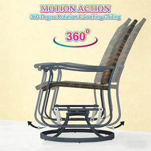 English Elm Garden Steel Frame Outdoor Glider Chair with Breathable Mesh for Porch or Patio T3971P444279