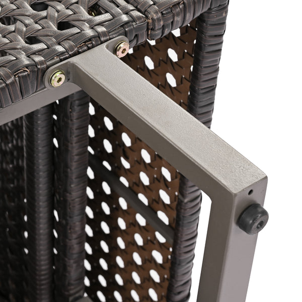 English Elm K&K 6-Pers Diamond Weave Patio Sectional Set with Thick Cushions, Extendable Ice Coffee Table, UV-Resistant Wicker Khaki+Brown N707S000013K