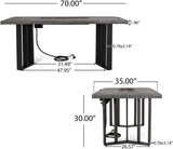 Christopher Knight Home® - Noble House - - Outdoor Patio Propane Fire Pit Concrete Wood-Pattern Fire Table - 40, 000 Btu, 30'' H X 70'' W, Grey (Tank Cover Not Included)