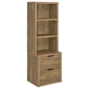 English Elm Geary Mango 3-Shelf Bookcase with Lockable Top Drawer, USB Port, Engineered Wood, Display & Secure Storage B062P375563