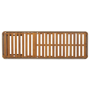 English Elm Acacia Solid Wood Outdoor Chaise Lounge with Rope Panels and Adjustable Reclining Back N767P369236T