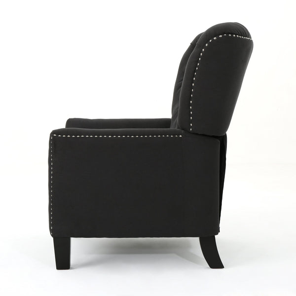 English Elm Christopher Knight Home® - Modern Dark Grey Fabric Push Back Recliner with Rivet Detail, Ergonomic Support & Plush Cushioning 61370.00