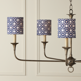 Block Print Navy Multi Drum Chandelier Shade