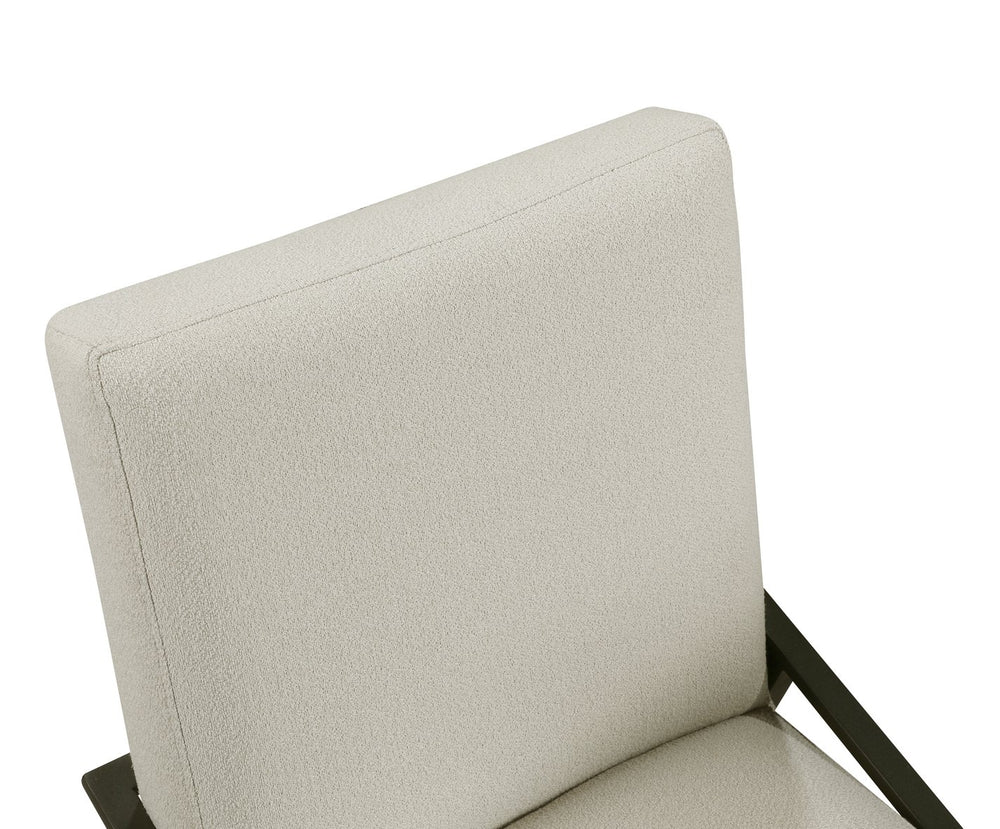 English Elm Black Metal Base Side Chairs Set of 2 - Cream Upholstery, Modern Dining Accent Seats, 21x36 inches B011P285337