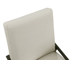 English Elm Modern Oak Veneer Dining Table with Six Cream Upholstered Chairs Black Metal Base B011S01606