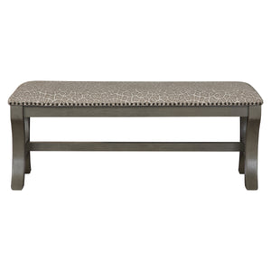 OSP Home Furnishings Monaco 48" Bench Grey Giraffe/Antique Grey