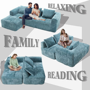 English Elm United We Win 98.42-Inch Modern Modular L-Shaped Sectional Sofa With Chaise & Smart Side Pockets W1568S00145-GIGA