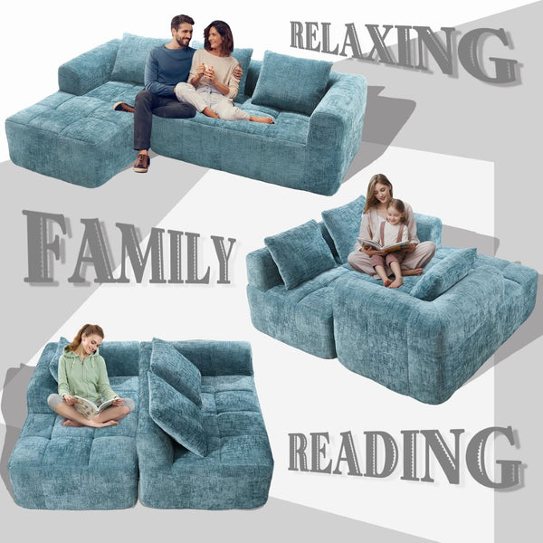 English Elm United We Win 98.42-Inch Modern Modular L-Shaped Sectional Sofa With Chaise & Smart Side Pockets W1568S00145-GIGA