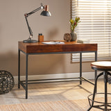 Christopher Knight Home® - Noble House - Ebany Industrial Dark Oak Acacia Wood Storage Desk with Rustic Metal Iron Accents