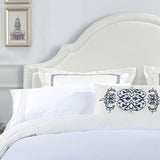 English Elm Catherine Upholstered King Headboard, Antique White Woven