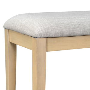 English Elm TOPMAX Solid Wood Extendable Dining Table Set for 6 with 18" Leaf, Trestle Legs, Cushioned Bench & Chairs Natural SP000089AAA