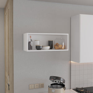 English Elm Wally versatile 30" wide open wall cabinet with sturdy 25 lb shelf capacity for organized living spaces White 31.2 L x 14.2 W x 4.4 H B200P239111