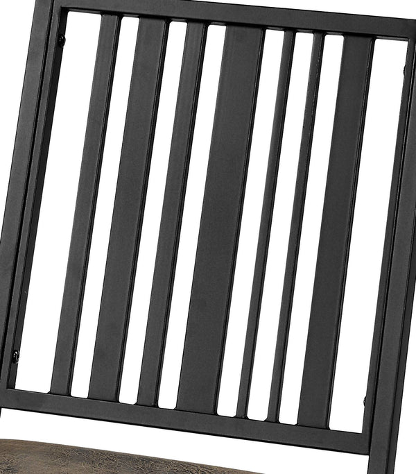 English Elm Zudora Faux Leather Side Chairs Set of 2 — Black/Espresso Padded Seats, Slatted Back, 220lb Capacity B2726P376988