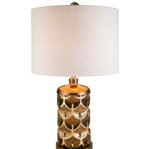 English Elm 28.5" Tall Polyresin Table Lamp Mystic Owl Design with White Fabric Shade, 3-Way Rotary Switch, UL Listed Gold B072116201