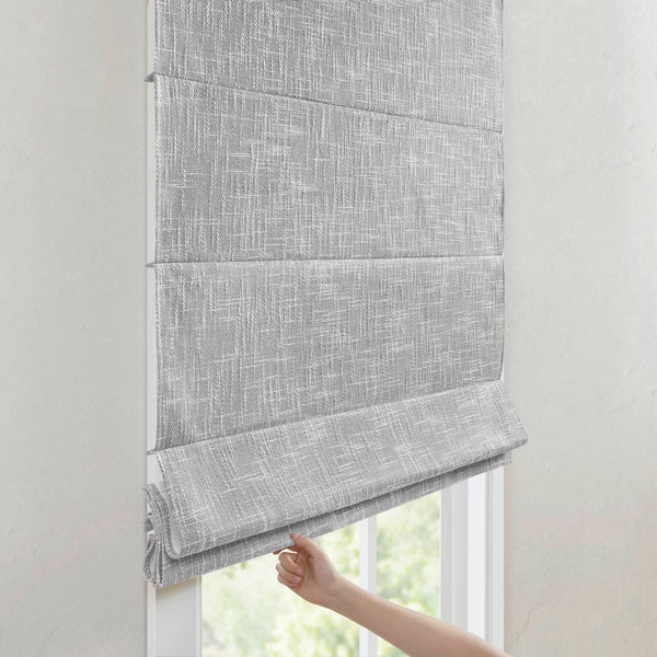 English Elm 1-piece Cordless Roman Shade Linen Look Blackout Polyester Viscose Bedroom Window B035P437524