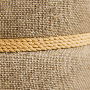 English Elm Driftwood Beige Upholstered Stool with Rope Accents — Compact Coastal Seat, Durable Driftwood Base B2699P376926