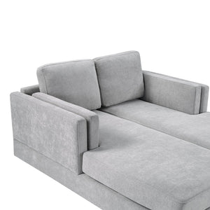 English Elm Swivel Barrel Accent Chair Chenille Tufted Round Club Seat for Living Room Lounge Grey N719S002310E