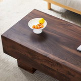 English Elm Modern Simple Walnut Colored Texture Sticker Mdf Coffee Table - 43.3"X21.6"X17.2" Practical Model.Making It An Ideal Addition To Any Living Room Or Apartment.