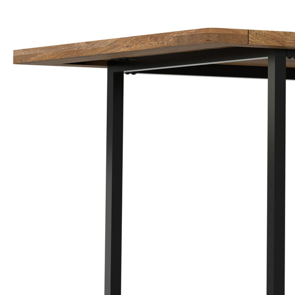 English Elm Campbell Burnt Wax Dining Table - Solid Mango Wood, Industrial Black Iron Base, 72"x36" Seating 6, Durable Finish B136P203493