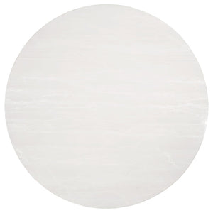 English Elm Imani White Marble Round Dining Table with Gold Stainless Steel Geometric Base B062S01552