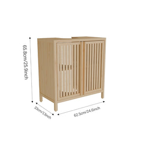 English Elm Natural Bamboo Basin Cabinet Eco Friendly Bathroom Storage with Drawer Open Shelf W2207P374666