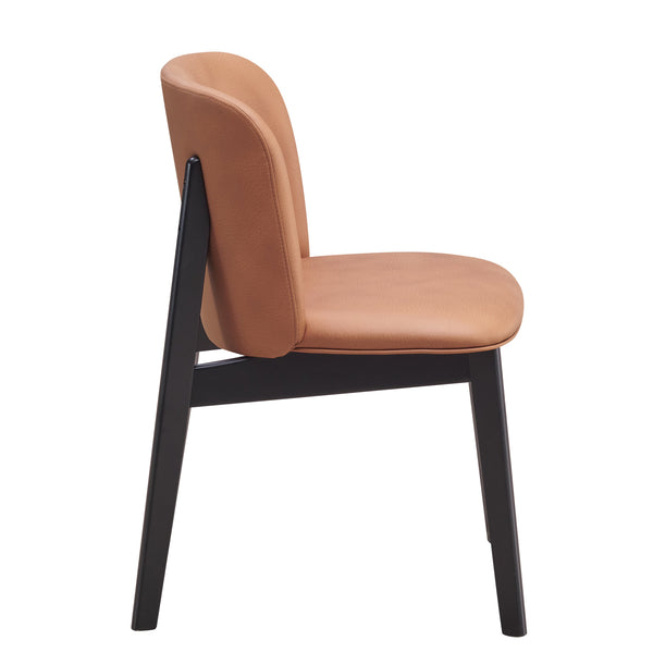 English Elm Camel Padded Side Chair Set of 2 — Camel Microfiber Seats, Black Frame, Ergonomic Comfort & Durable Design B062P209252