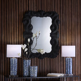 Jamie Young Co. Baroque Resin Wall Mirror, Black Black Resin,Metal, Iron,Mdf,Mirror 6baro-mibk