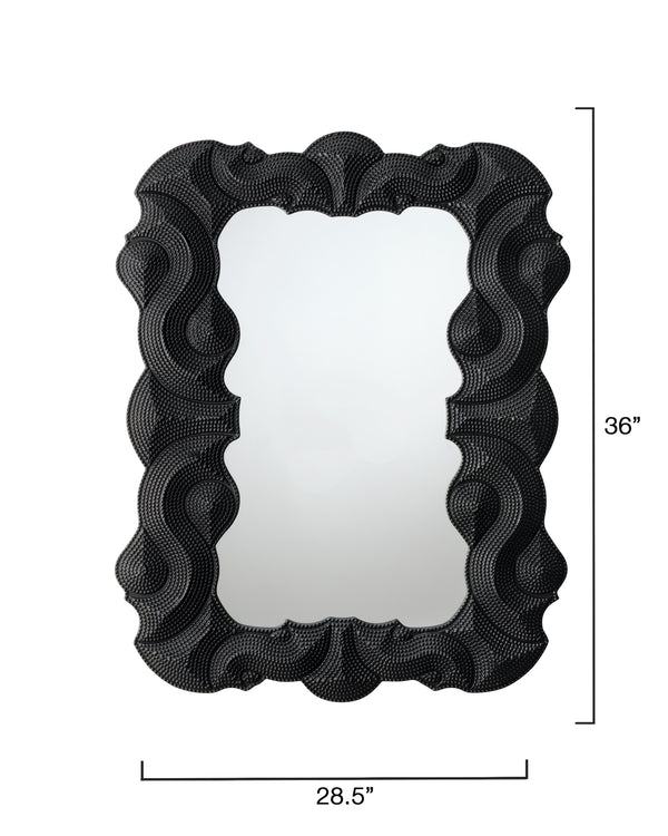 Jamie Young Co. Baroque Resin Wall Mirror, Black Black Resin,Metal, Iron,Mdf,Mirror 6baro-mibk