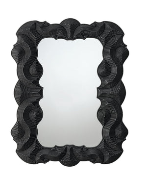 Jamie Young Co. Baroque Resin Wall Mirror, Black Black Resin,Metal, Iron,Mdf,Mirror 6baro-mibk