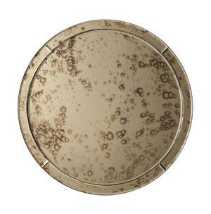 Jamie Young Co. Chambord Beveled Antique Glass Round Wall Mirror Warm Patina Vanity Accent 6CHAM-SMAG