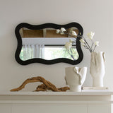 Jamie Young Co. Deli Wavy Bamboo Wall Mirror, Black Black Bamboo,Plywood,Mirror 6dali-mibk