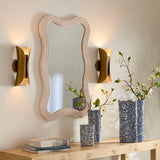 Jamie Young Co. Deli Wavy Bamboo Wall Mirror, Cream Cream Bamboo,Plywood,Mirror 6dali-micr