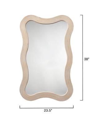 Jamie Young Co. Deli Wavy Bamboo Wall Mirror, Cream Cream Bamboo,Plywood,Mirror 6dali-micr