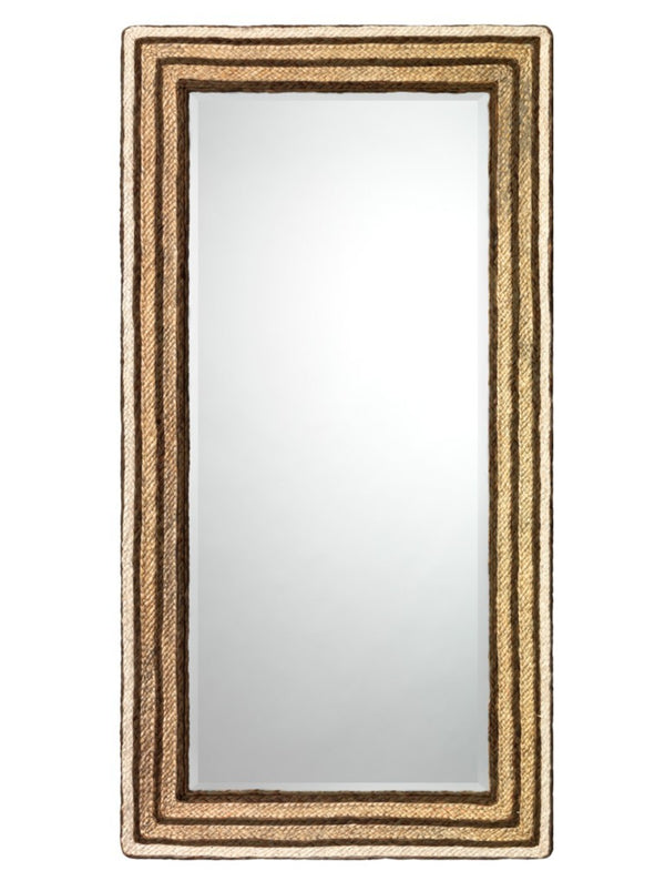 Jamie Young Co. Evergreen Hand Braided Seagrass Rectangle Mirror Artisan Woven Natural Wall Accent 6EVER-RECTSG
