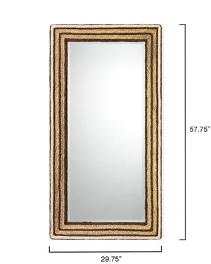 Evergreen Hand Braided Seagrass Rectangle Mirror Artisan Woven Natural Wall Accent