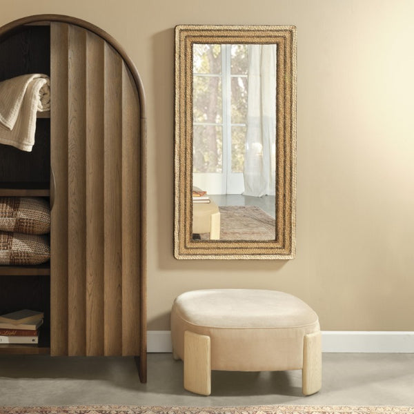 Evergreen Hand Braided Seagrass Rectangle Mirror Artisan Woven Natural Wall Accent