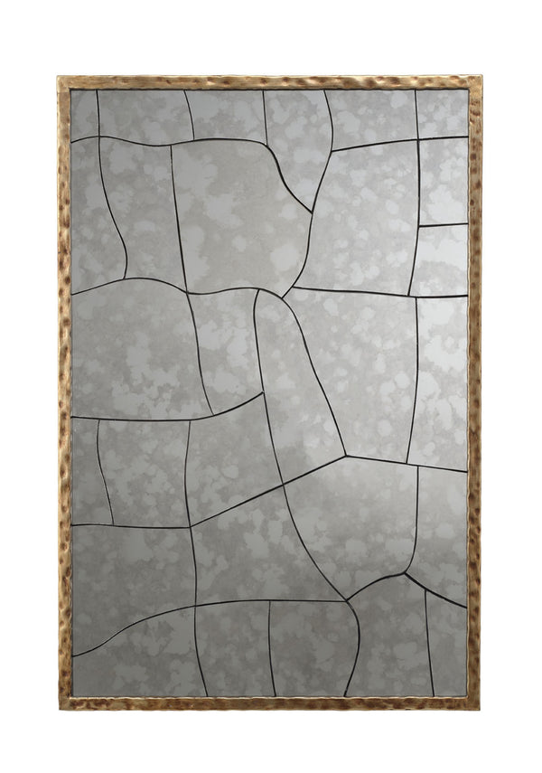 Jamie Young Co. Fractured Hammered Iron Rectangle Wall Mirror Brass Metal, Iron,Mdf,Mirror 6frac-misl