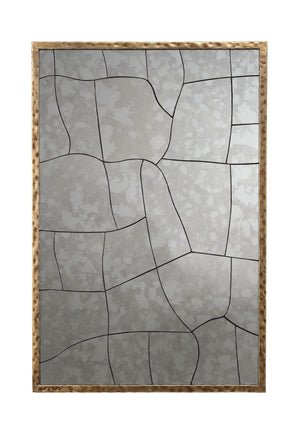 Jamie Young Co. Fractured Hammered Iron Rectangle Wall Mirror Brass Metal, Iron,Mdf,Mirror 6frac-misl