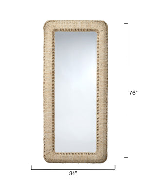 Jamie Young Co. Hollis Rectangle Rope Floor Mirror Natural Cornhusk,Mdf,Mirror 6holl-flna