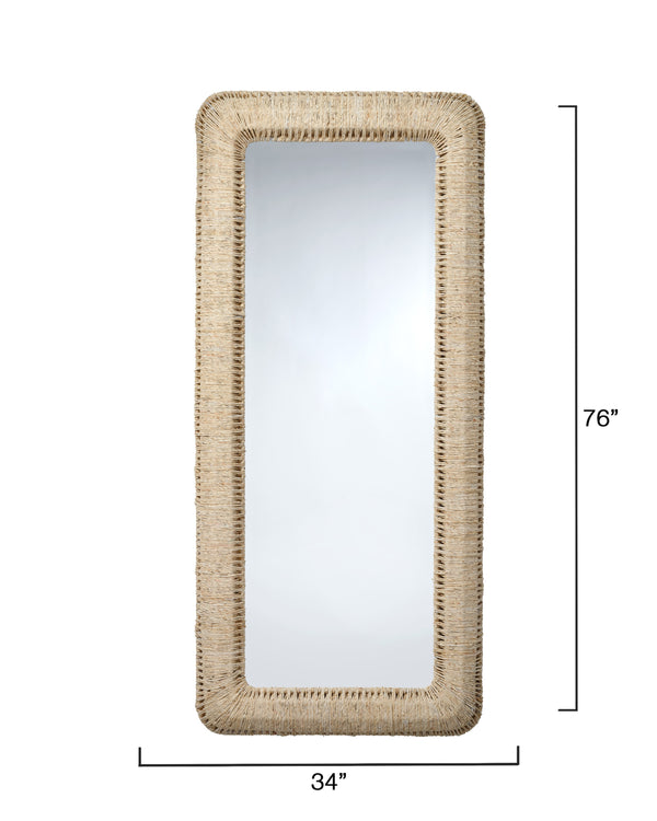Jamie Young Co. Hollis Rectangle Rope Floor Mirror Natural Cornhusk,Mdf,Mirror 6holl-flna