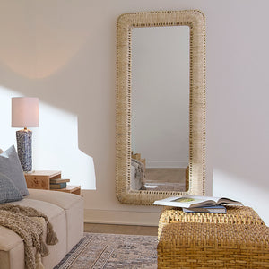 Jamie Young Co. Hollis Rectangle Rope Floor Mirror Natural Cornhusk,Mdf,Mirror 6holl-flna