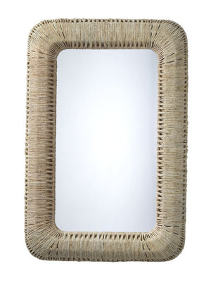 Jamie Young Co. Hollis Hand Woven Corn Straw Rope Wall Mirror Coastal Accent for Living Spaces 6HOLL-MIOW