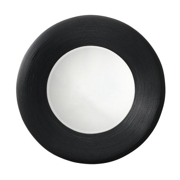 Jamie Young Co. Paddock Bamboo Round Wall Mirror, Black Black Bamboo,Plywood,Mirror 6padd-mibk