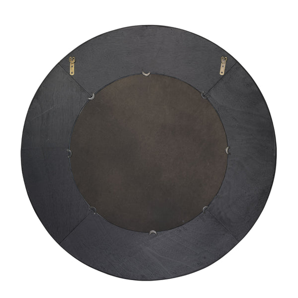 Jamie Young Co. Paddock Bamboo Round Wall Mirror, Black Black Bamboo,Plywood,Mirror 6padd-mibk