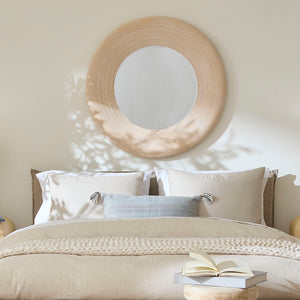 Jamie Young Co. Paddock Bamboo Round Wall Mirror, Cream Cream Bamboo,Plywood,Mirror 6padd-micr