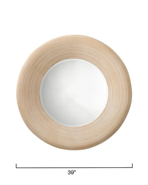 Jamie Young Co. Paddock Bamboo Round Wall Mirror, Cream Cream Bamboo,Plywood,Mirror 6padd-micr