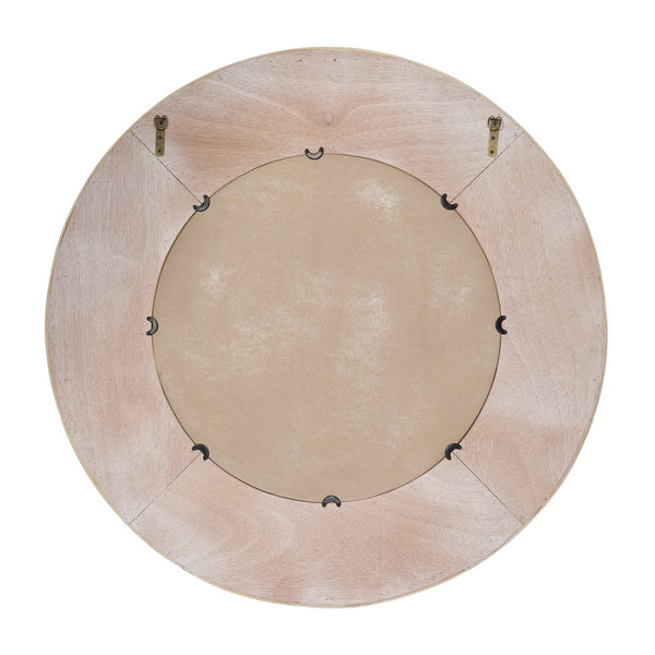 Jamie Young Co. Paddock Bamboo Round Wall Mirror, Cream Cream Bamboo,Plywood,Mirror 6padd-micr