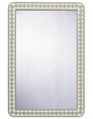 Jamie Young Co. Penny Handcrafted Wood Rectangle Mirror with Glass Mosaic Gold Foil Accents for Any Room 6PENN-MISG